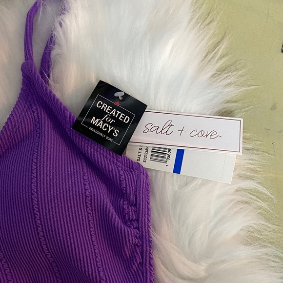 Salt + Cove ribbed bikini swim top size X-Large purple - Picture 2 of 10